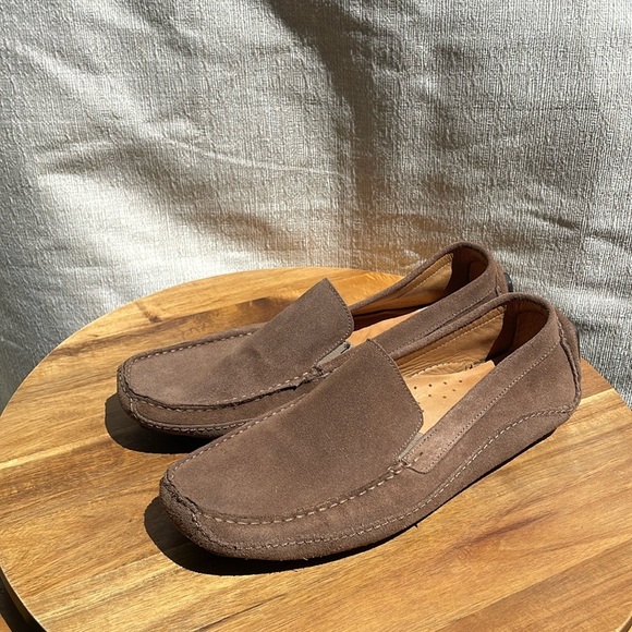 Saks Fifth Avenue Suede Leather Driver Loafers Light Brown Suede Size 11.5 - Picture 1 of 10